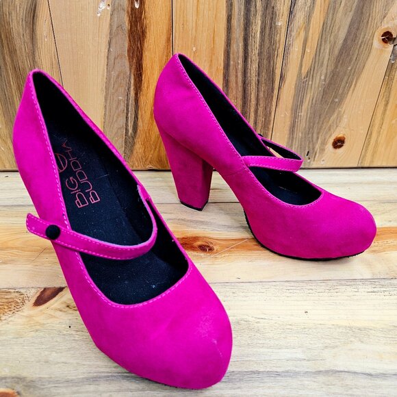 Big Buddha Jane Hot Pink Platform Heels - Picture 2 of 7